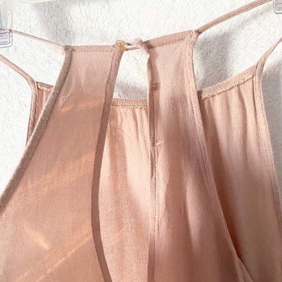 JUST U IN Womens Pullover-Over Mini Dress Back-Keyhole Sleevesless Sz LargePeach - Picture 3 of 11